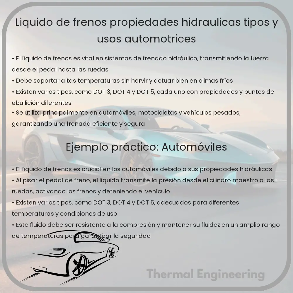 Líquido de frenos | Propiedades hidráulicas, tipos y usos automotrices