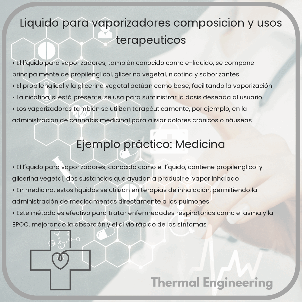 Líquido para Vaporizadores | Composición y Usos Terapéuticos
