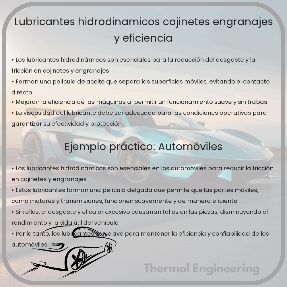 Lubricantes Hidrodinámicos: Cojinetes, Engranajes y Eficiencia