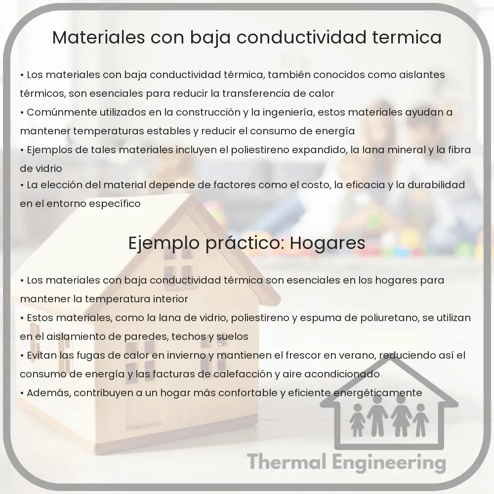 Materiales con baja conductividad térmica