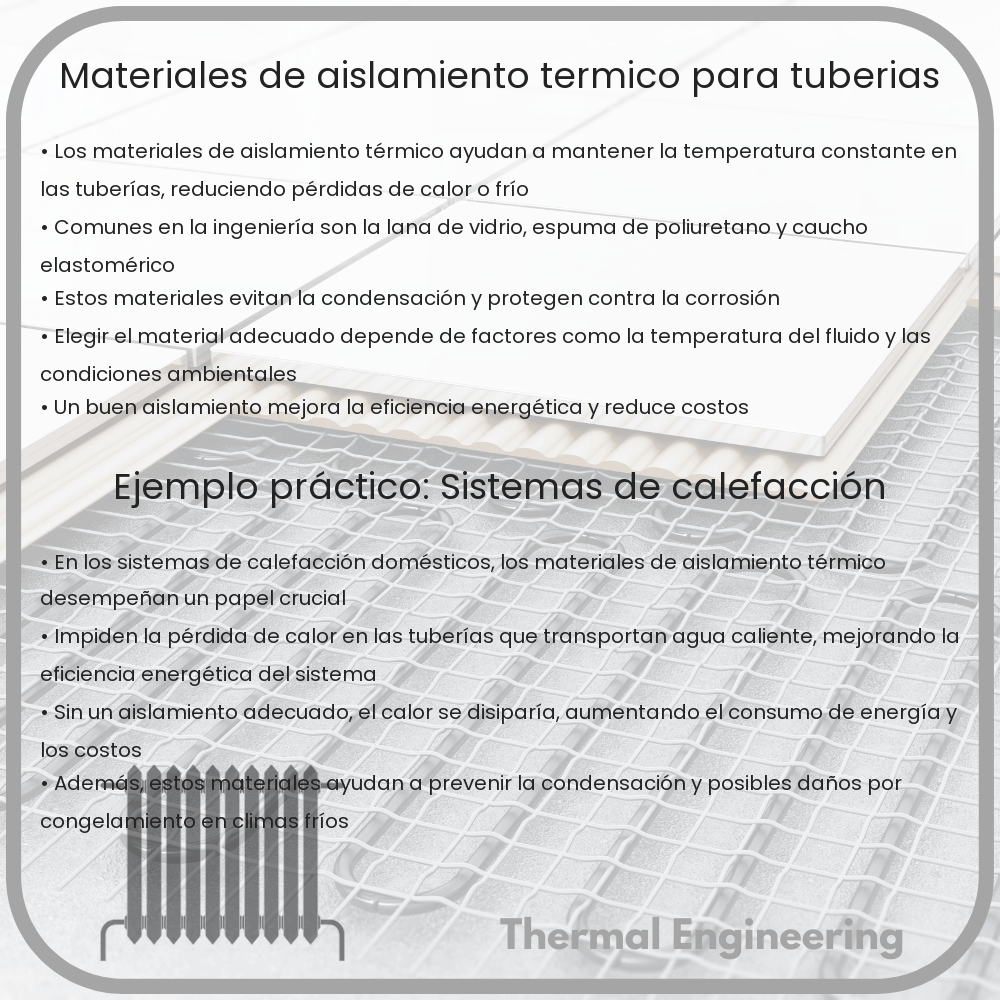 Materiales de aislamiento térmico para tuberías