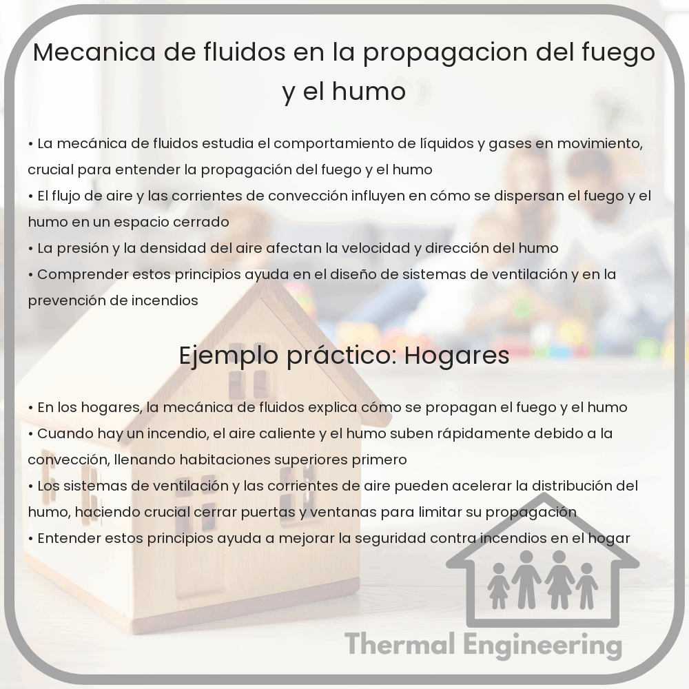 Mecánica de fluidos en la propagación del fuego y el humo