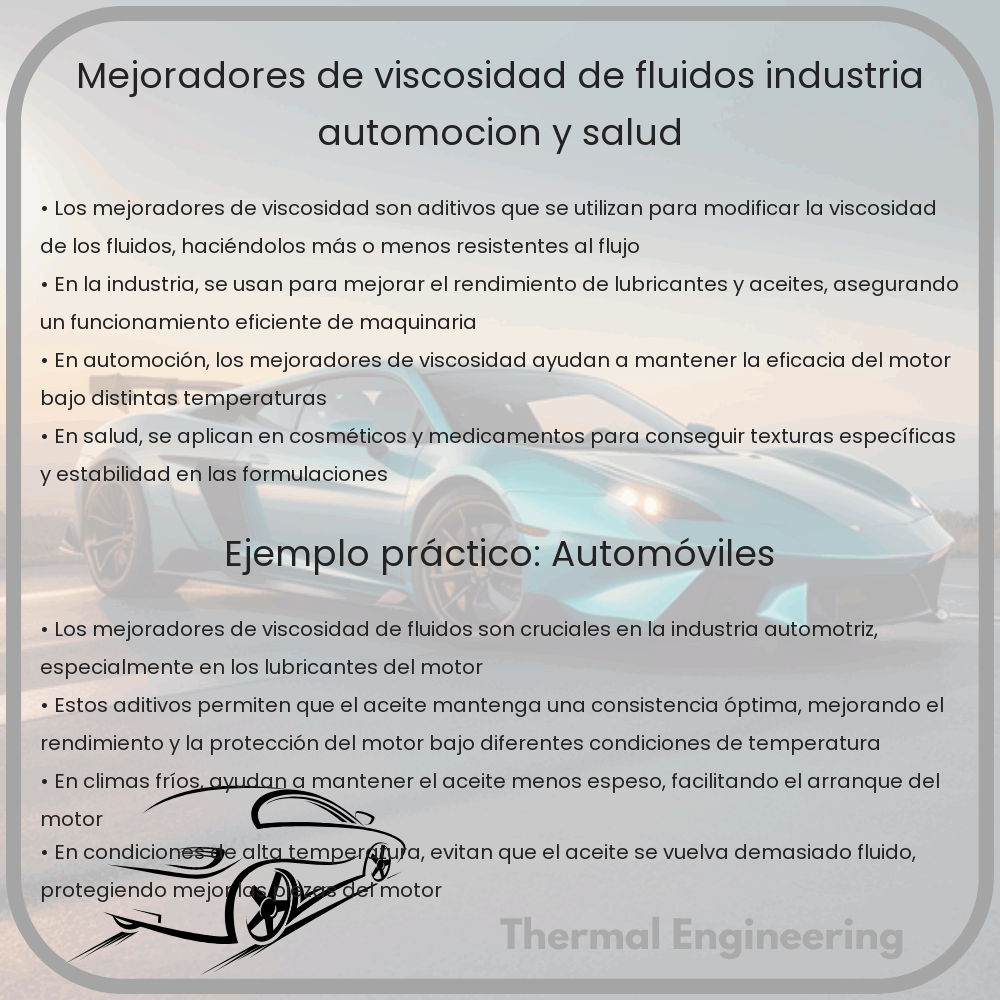 Mejoradores de Viscosidad de Fluidos | Industria, Automoción y Salud