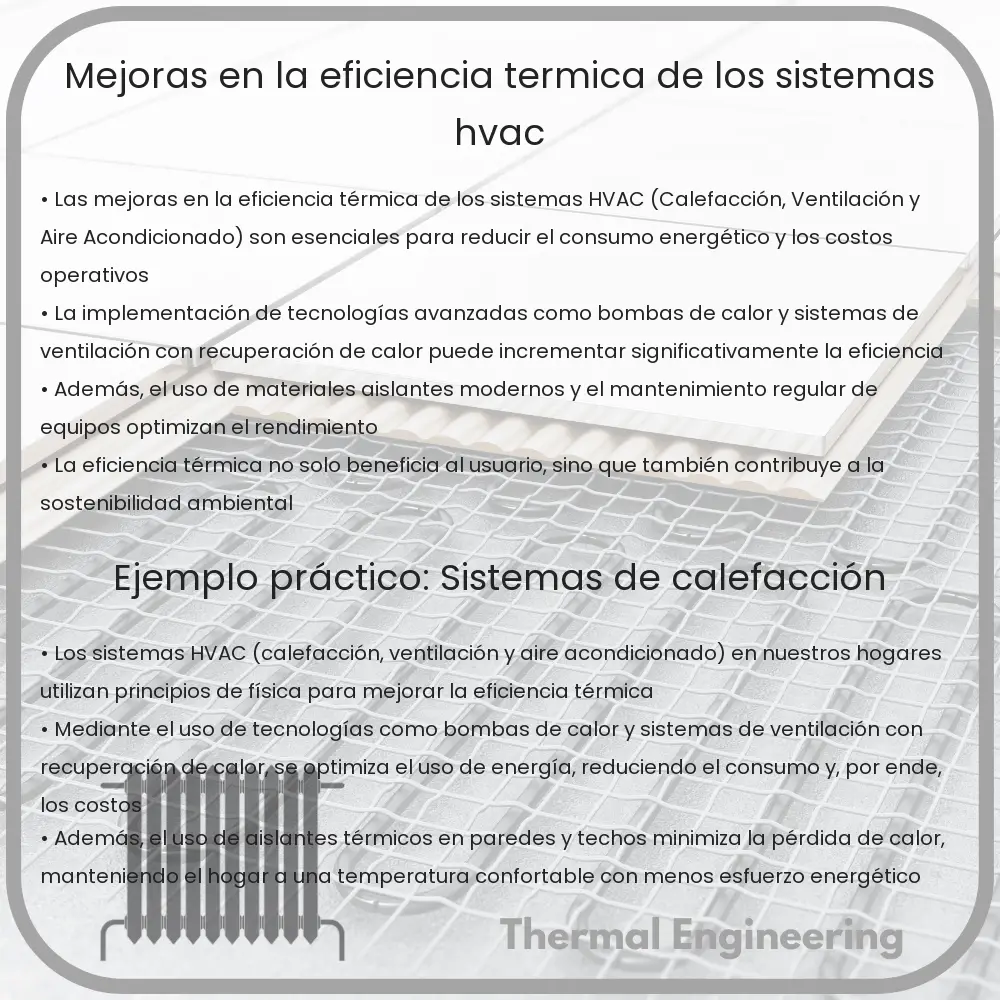 Mejoras en la eficiencia térmica de los sistemas HVAC