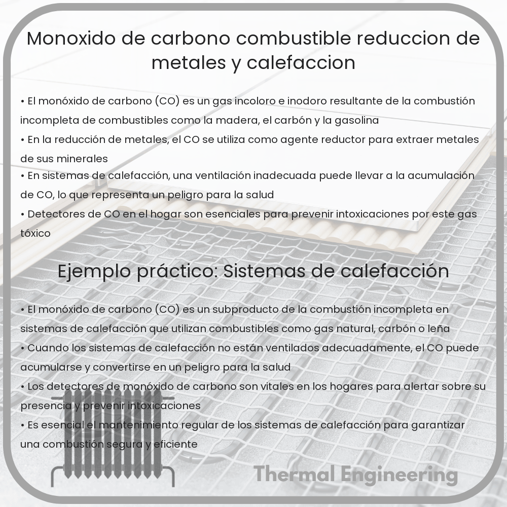 Monóxido de Carbono | Combustible, Reducción de Metales y Calefacción