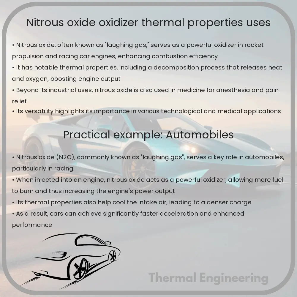 Nitrous Oxide Oxidizer, Thermal Properties & Uses