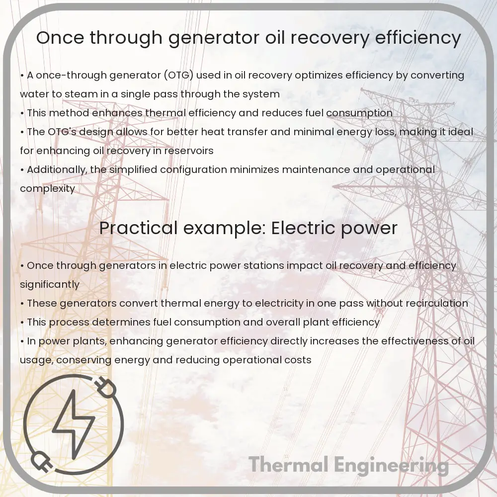 Once Through Generator | Oil Recovery, Efficiency