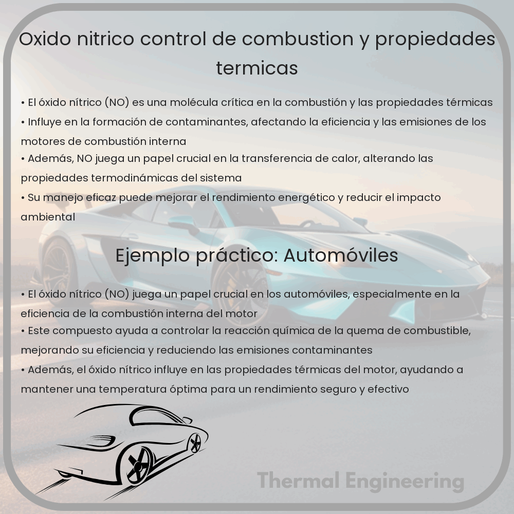 Óxido Nítrico: Control de Combustión y Propiedades Térmicas