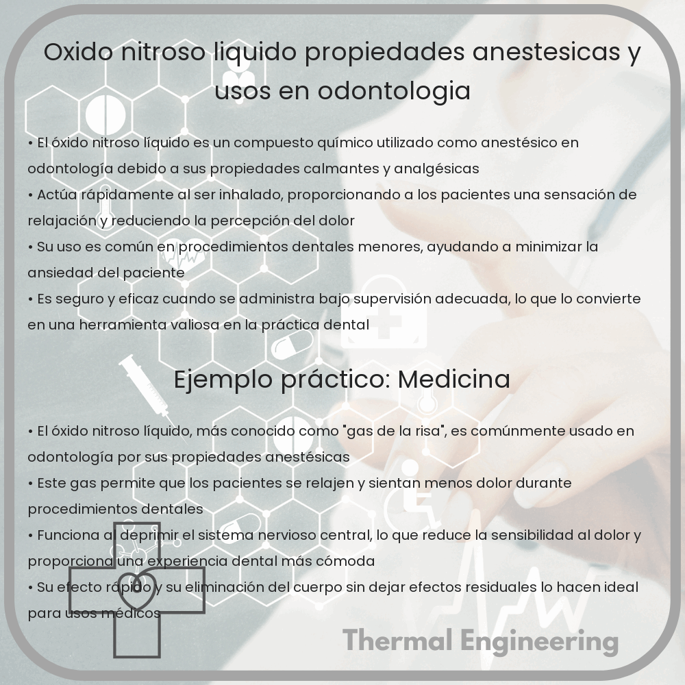 Óxido Nitroso Líquido | Propiedades Anestésicas y Usos en Odontología
