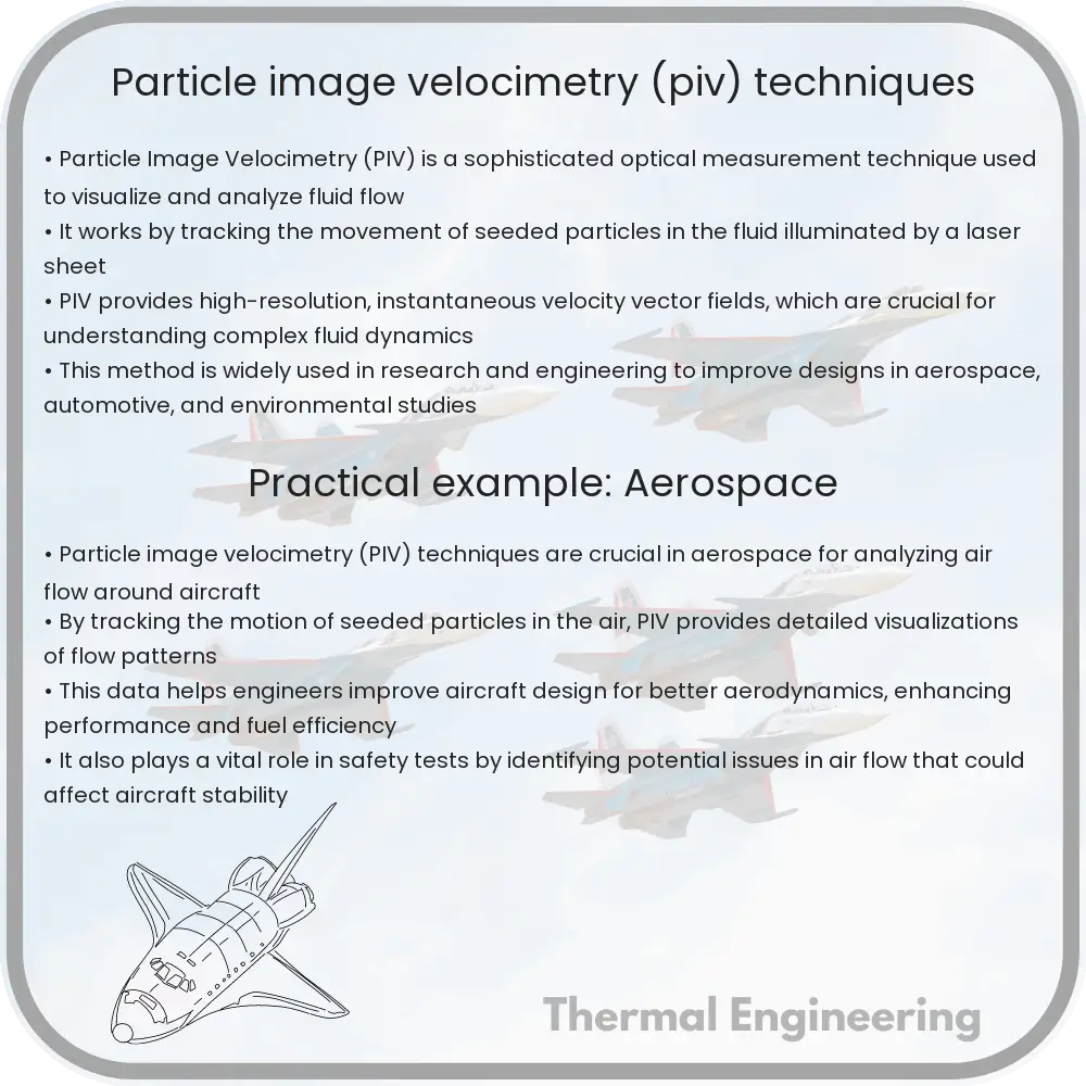 Particle image velocimetry (PIV) techniques