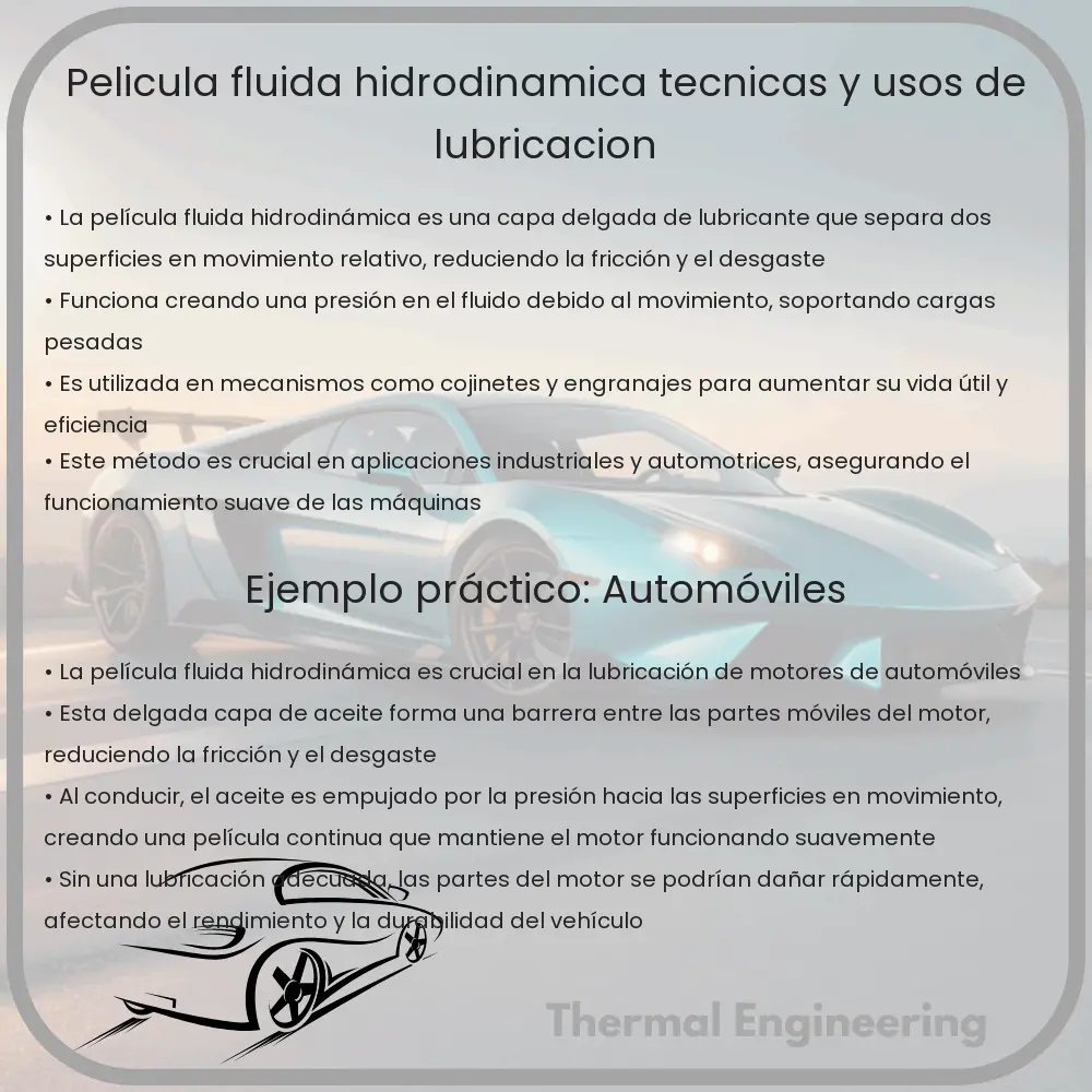 Película Fluida Hidrodinámica | Técnicas y Usos de Lubricación