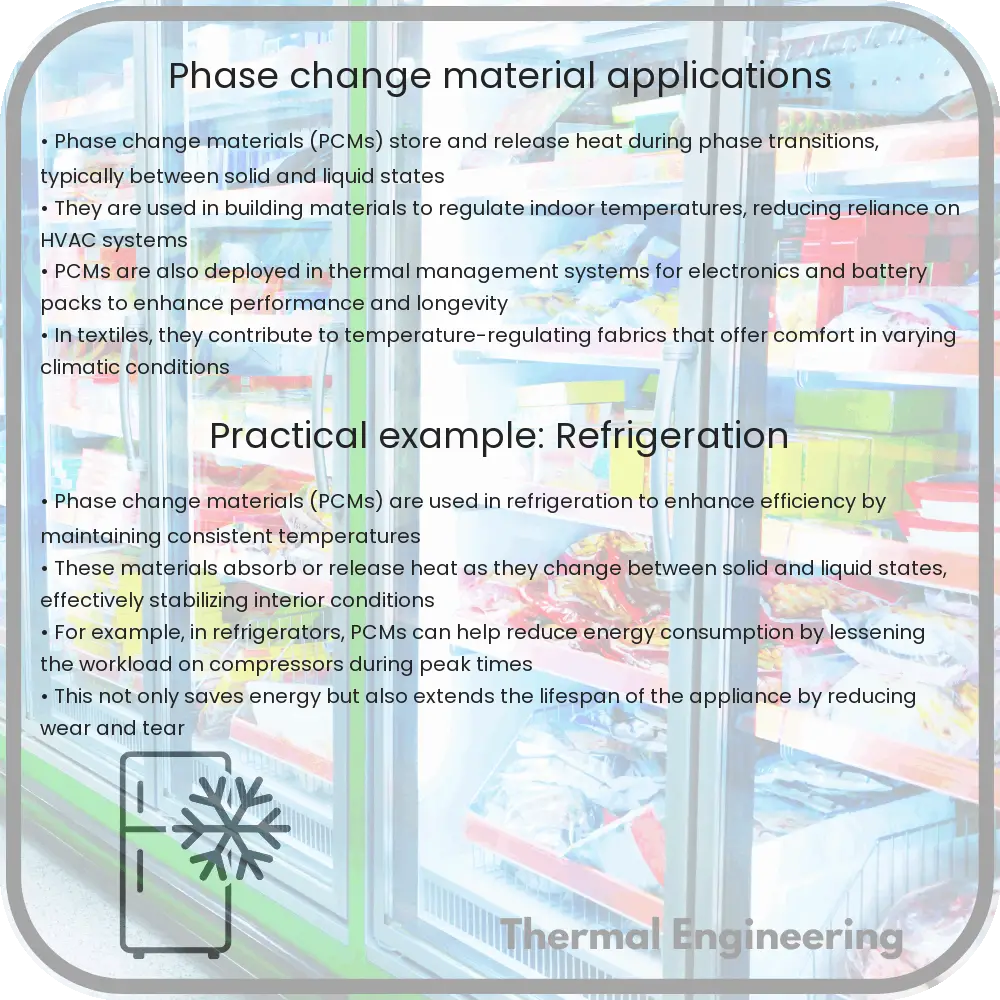Phase change material applications