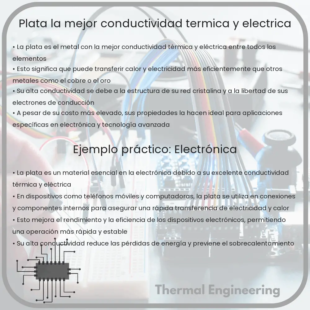 Plata: La Mejor Conductividad Térmica y Eléctrica