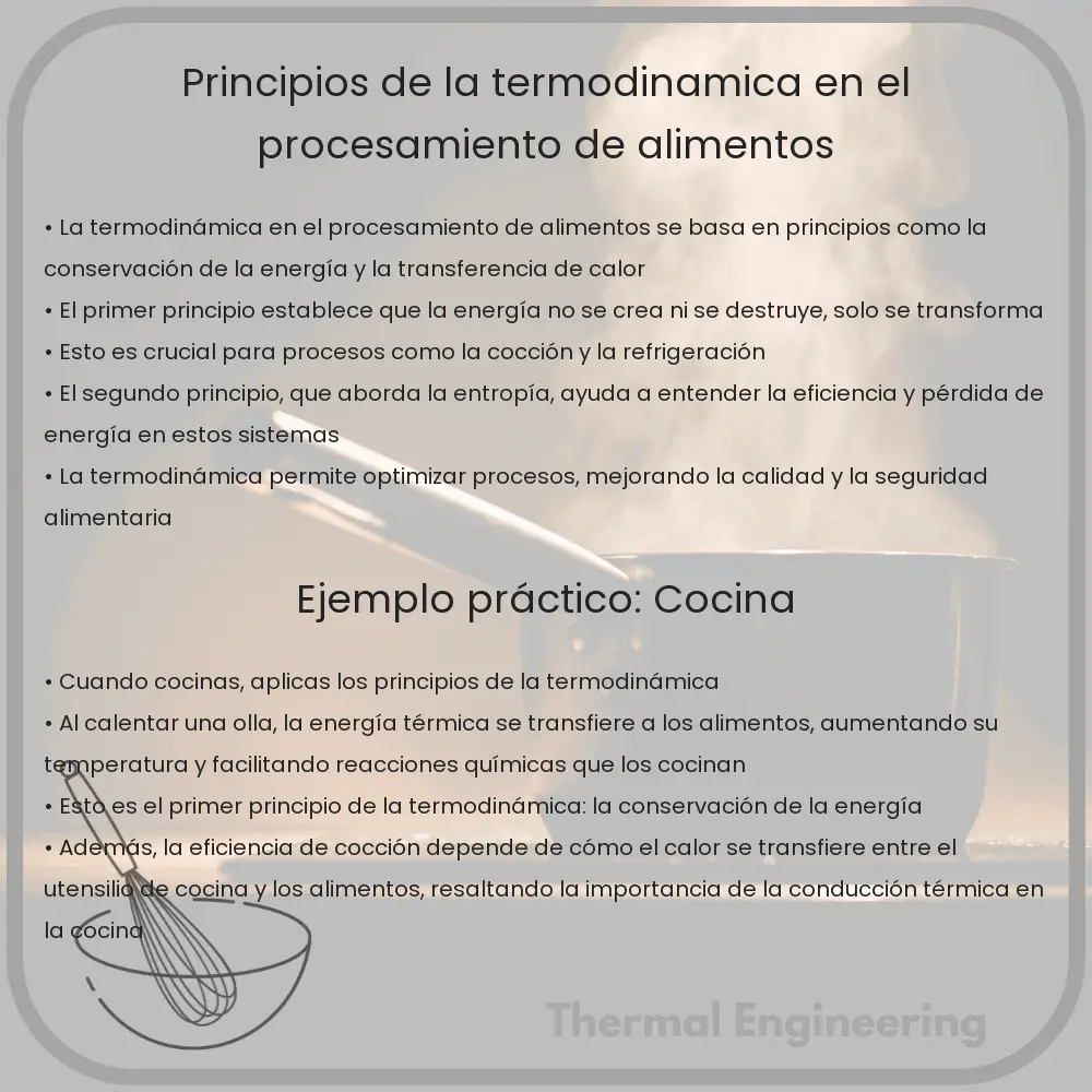 Principios de la termodinámica en el procesamiento de alimentos