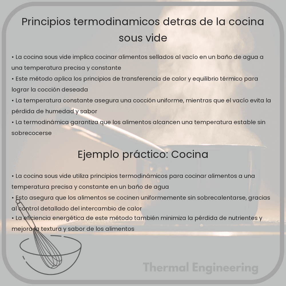 Principios termodinámicos detrás de la cocina sous vide