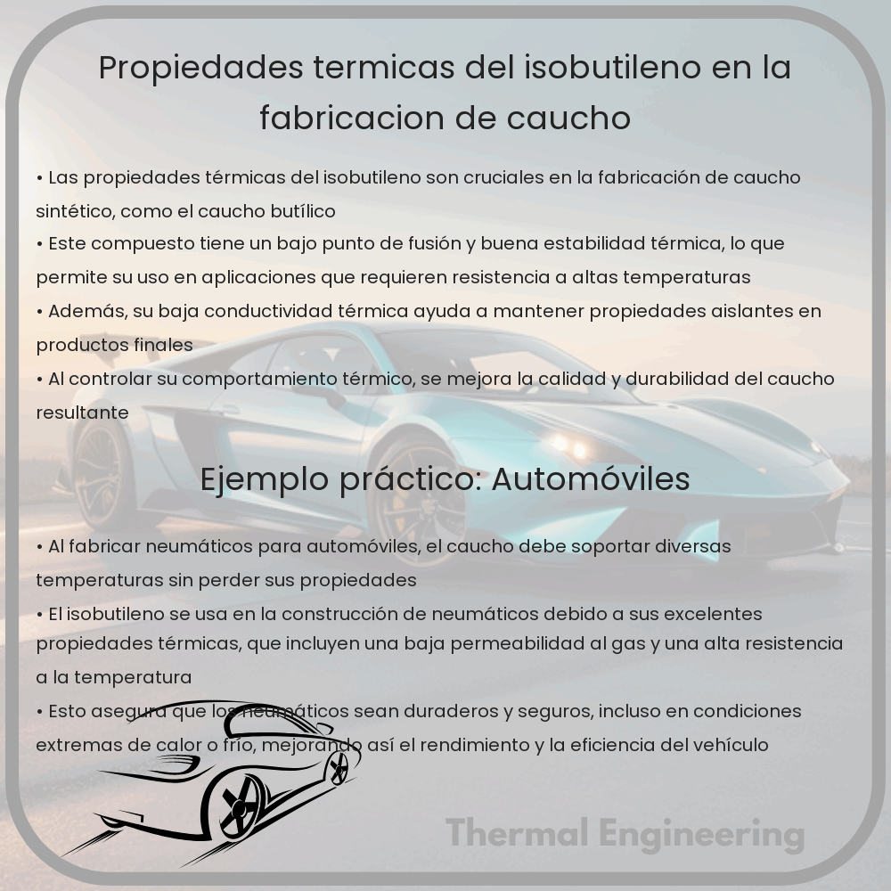Propiedades Térmicas del Isobutileno en la Fabricación de Caucho