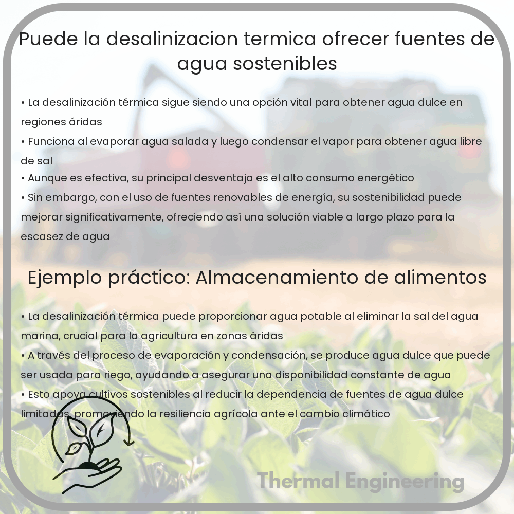 ¿Puede la desalinización térmica ofrecer fuentes de agua sostenibles?