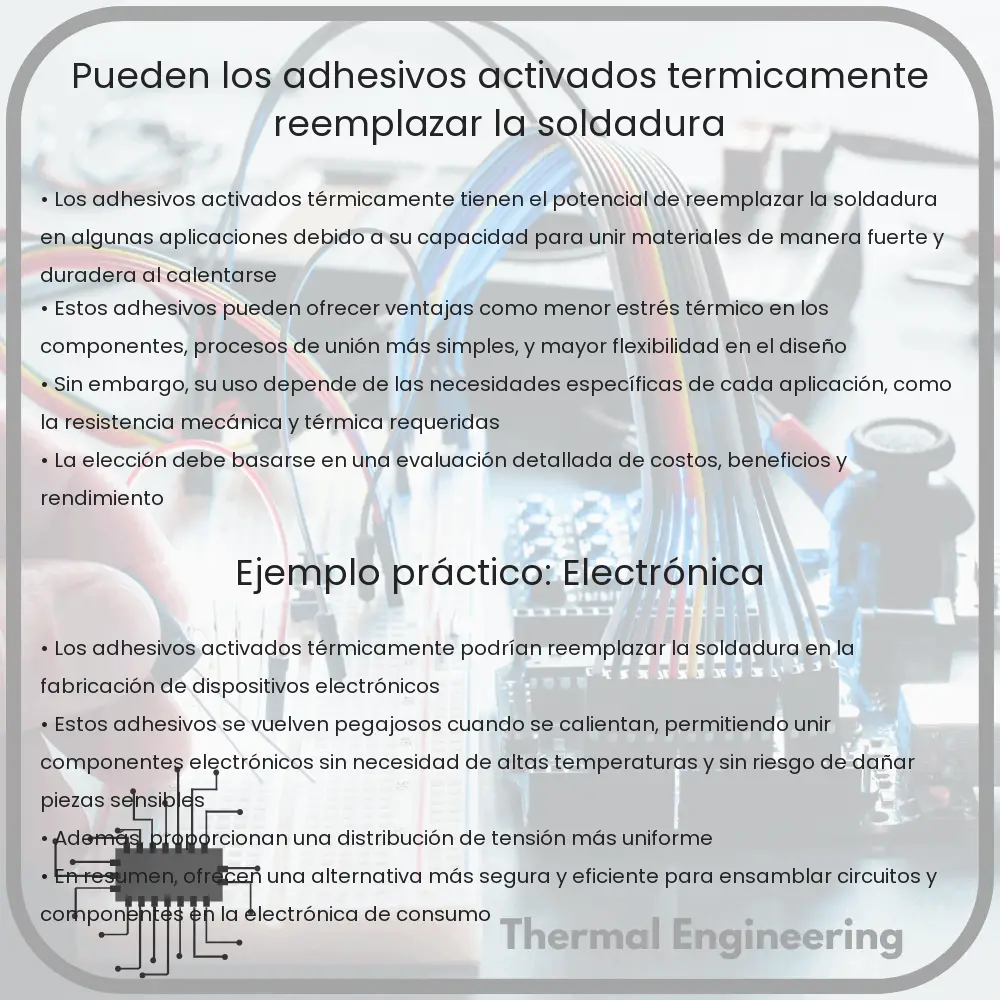 ¿Pueden los adhesivos activados térmicamente reemplazar la soldadura?