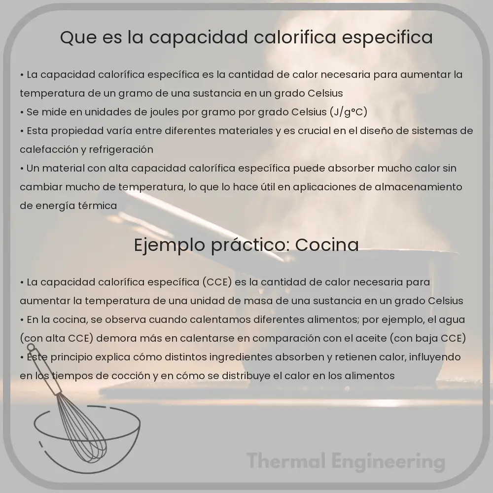 ¿Qué es la capacidad calorífica específica?