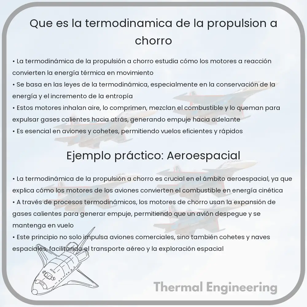 ¿Qué es la termodinámica de la propulsión a chorro?