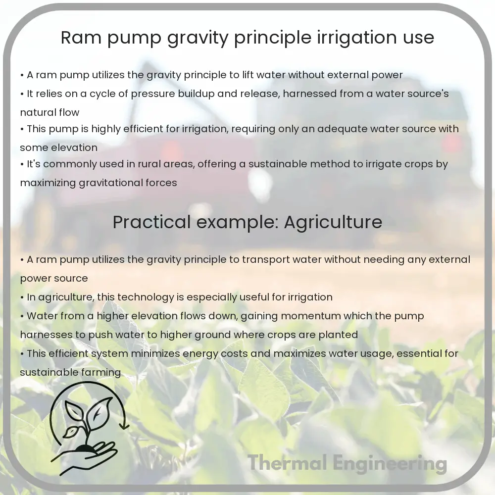Ram Pump | Gravity Principle & Irrigation Use