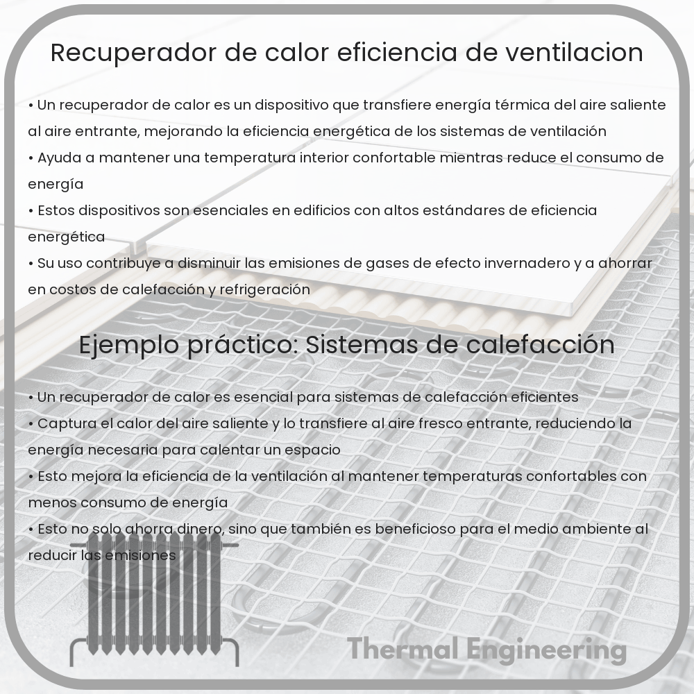 Recuperador de Calor | Eficiencia de Ventilación