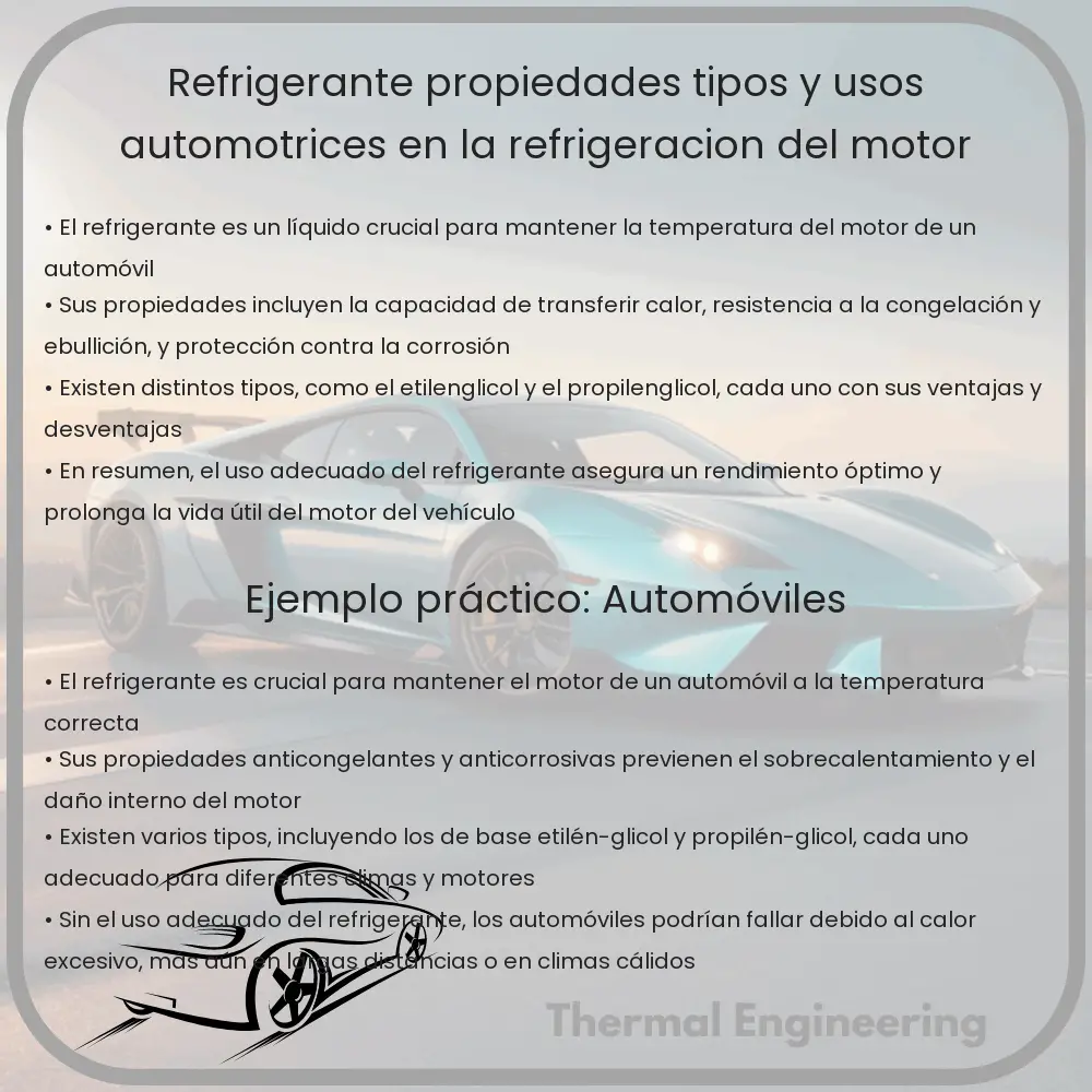 Refrigerante | Propiedades, Tipos y Usos Automotrices en la Refrigeración del Motor