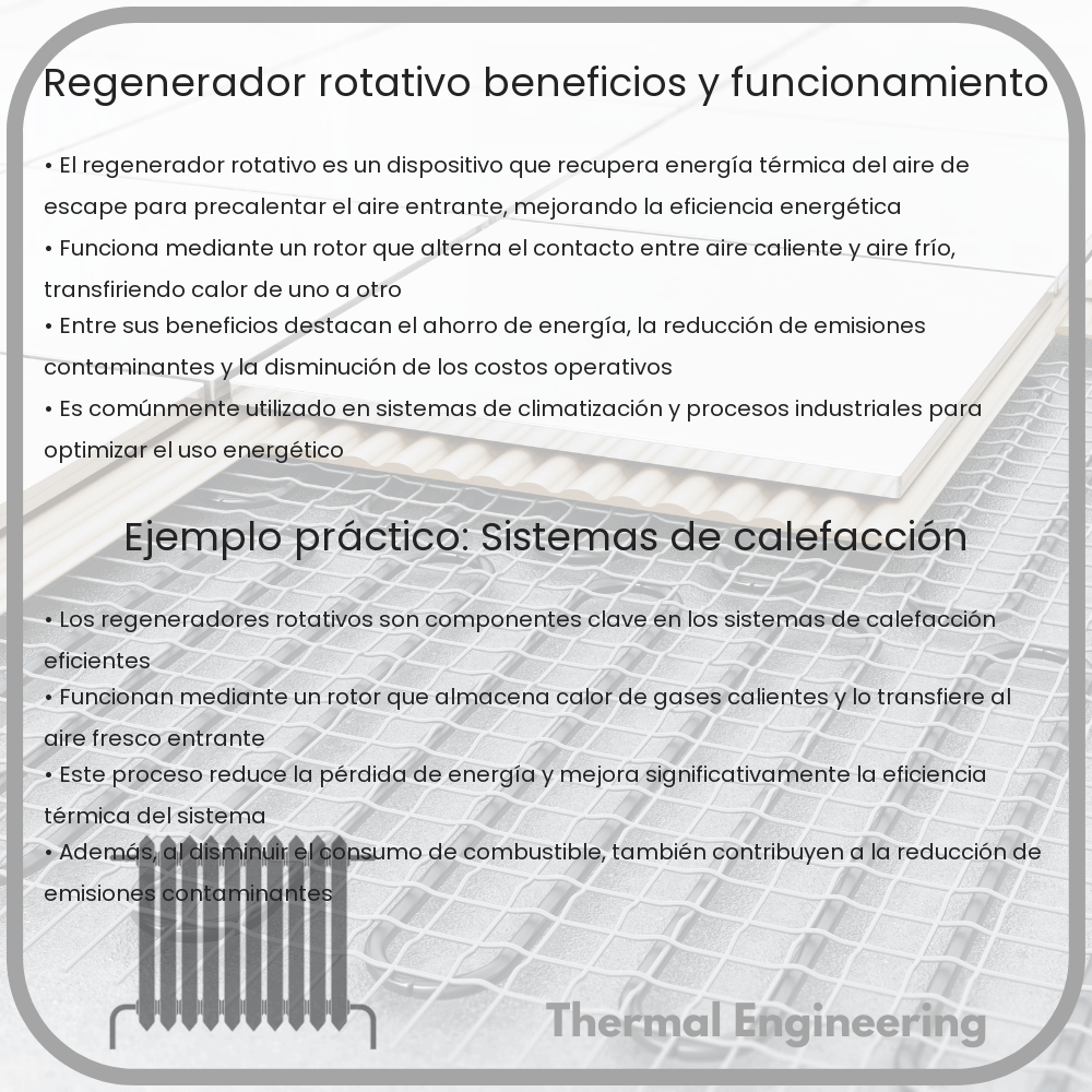 Regenerador Rotativo: Beneficios y Funcionamiento