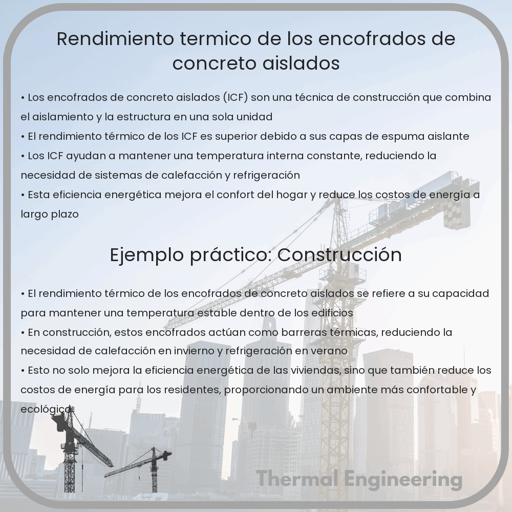 Rendimiento térmico de los encofrados de concreto aislados