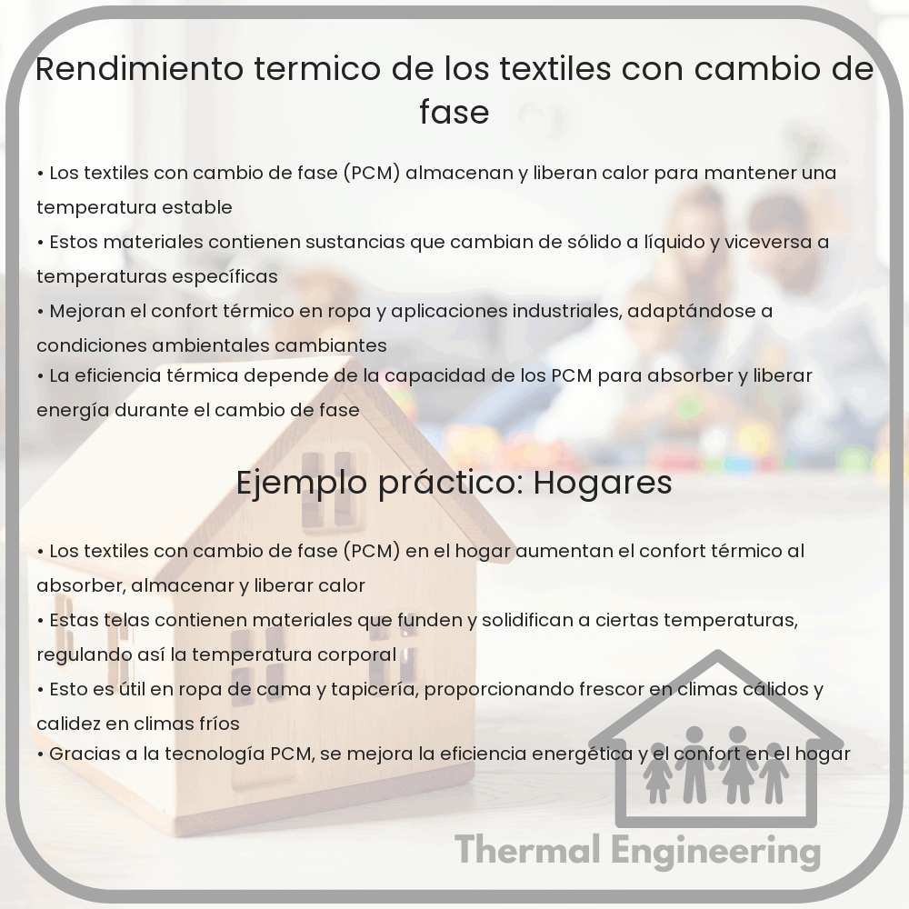 Rendimiento térmico de los textiles con cambio de fase