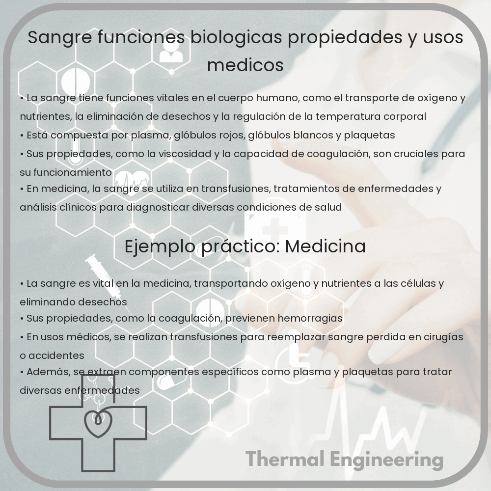 Sangre: Funciones Biológicas, Propiedades y Usos Médicos