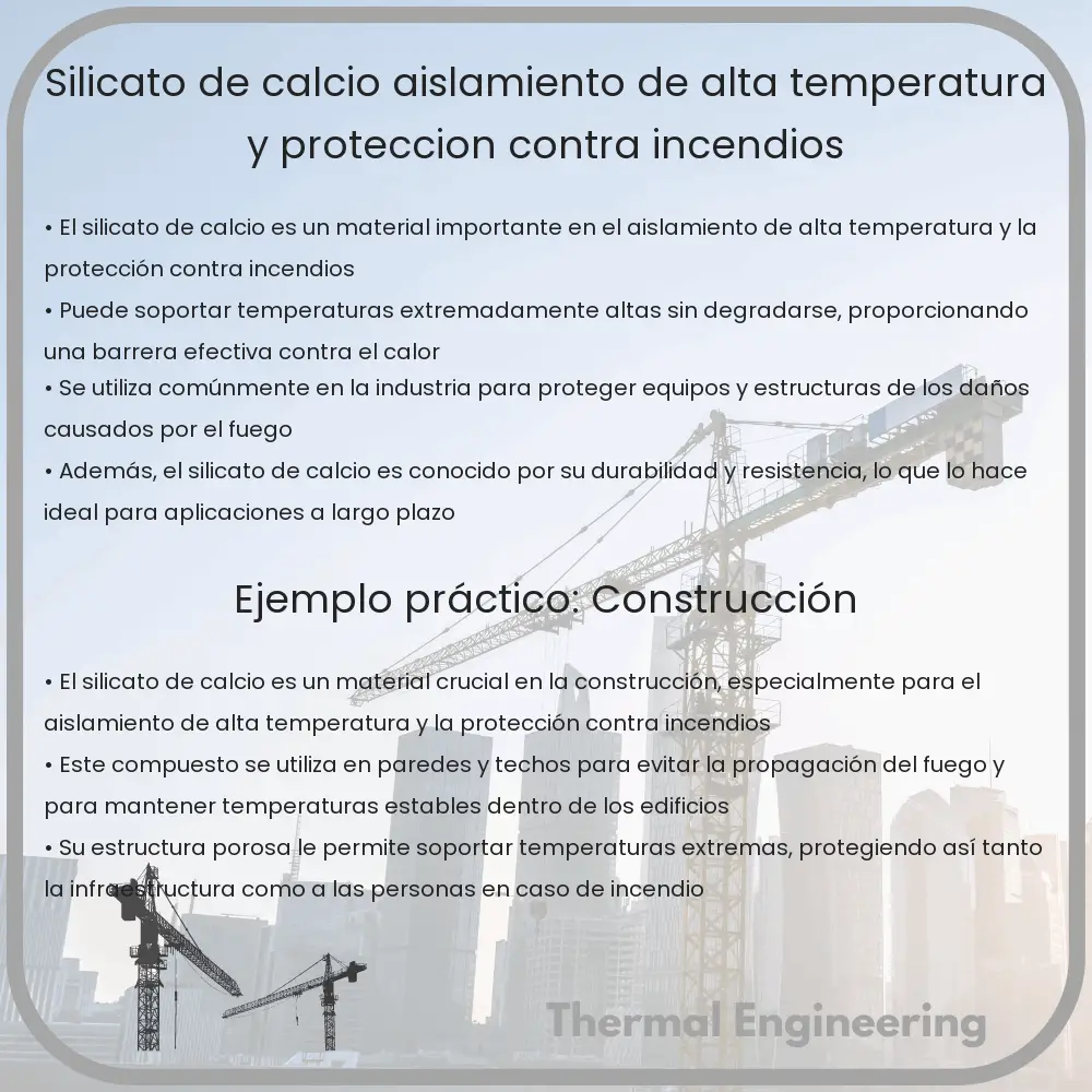 Silicato de Calcio | Aislamiento de Alta Temperatura y Protección Contra Incendios