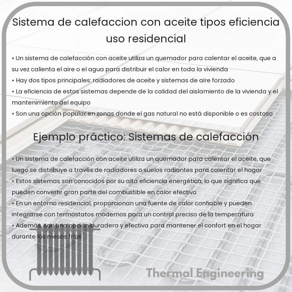 Sistema de Calefacción con Aceite | Tipos, Eficiencia, Uso Residencial