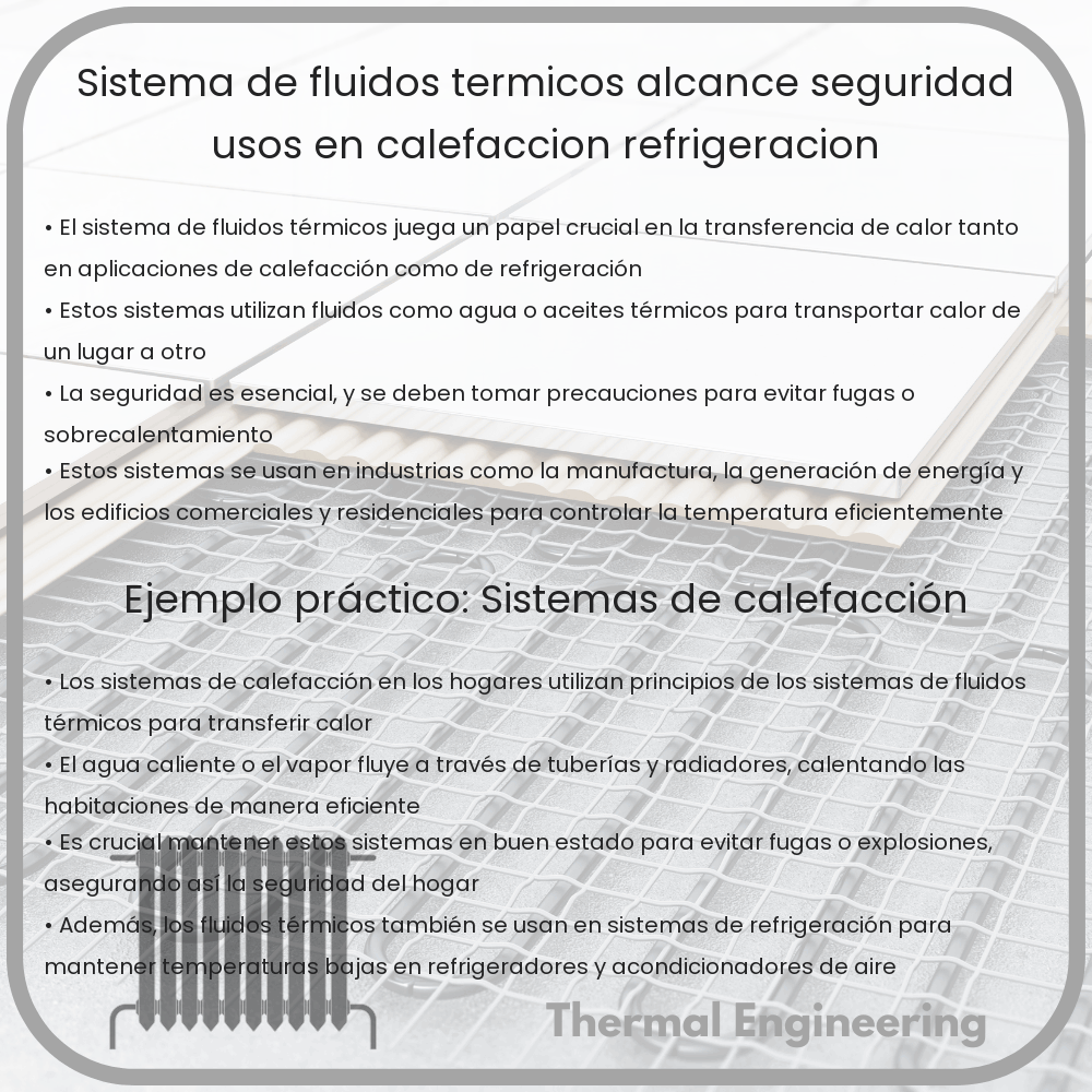 Sistema de Fluidos Térmicos | Alcance, Seguridad, Usos en Calefacción/Refrigeración