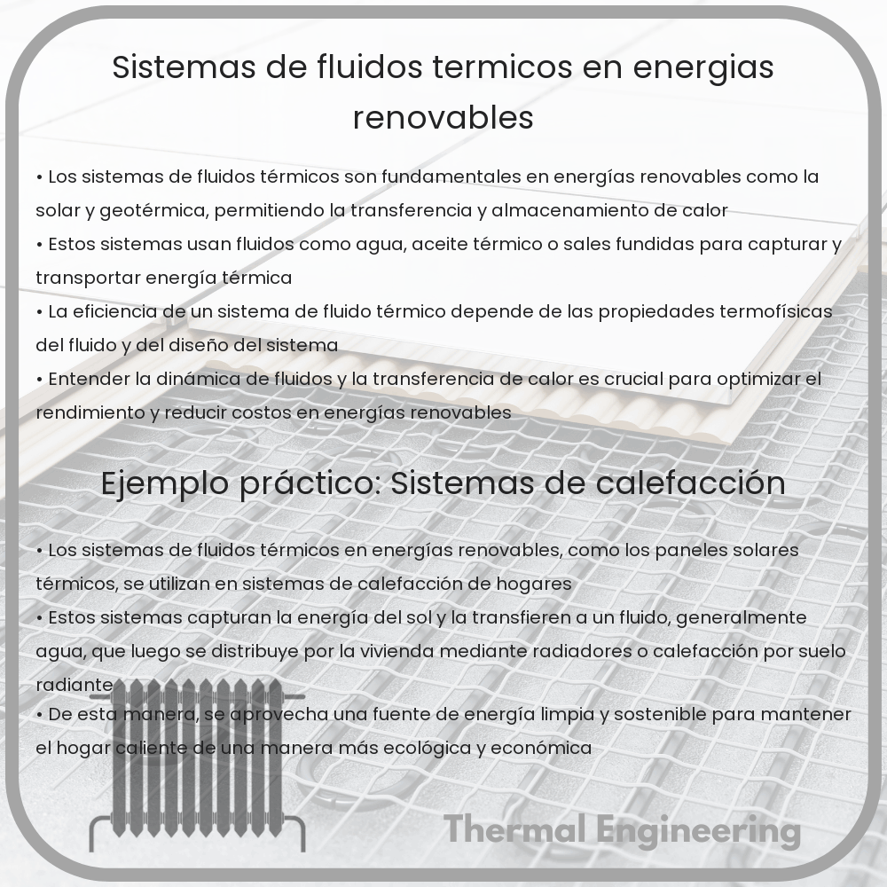 Sistemas de fluidos térmicos en energías renovables