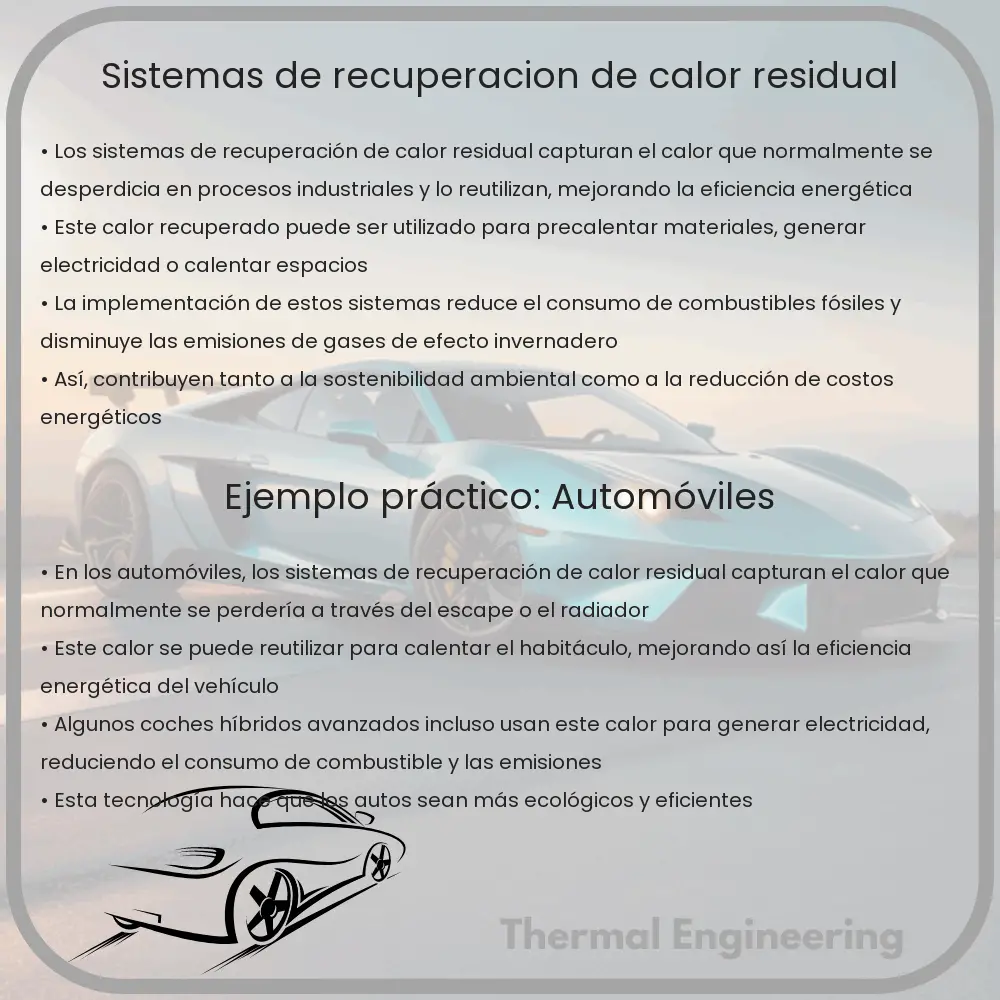 Sistemas de recuperación de calor residual