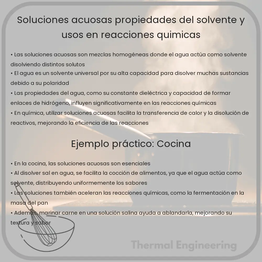 Soluciones Acuosas | Propiedades del Solvente y Usos en Reacciones Químicas