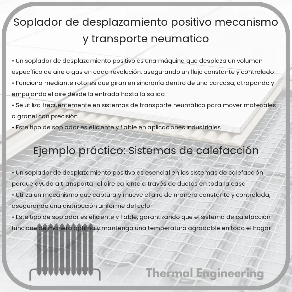 Soplador de Desplazamiento Positivo | Mecanismo y Transporte Neumático