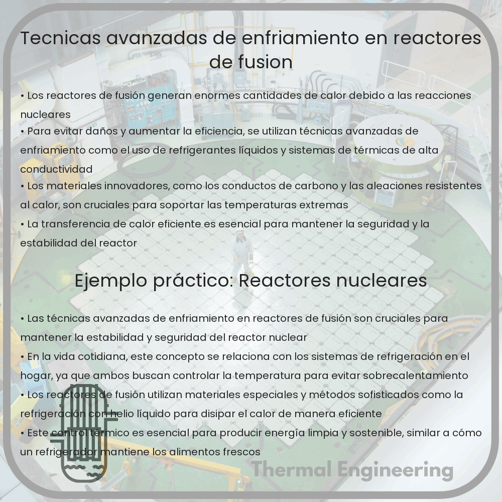 Técnicas avanzadas de enfriamiento en reactores de fusión
