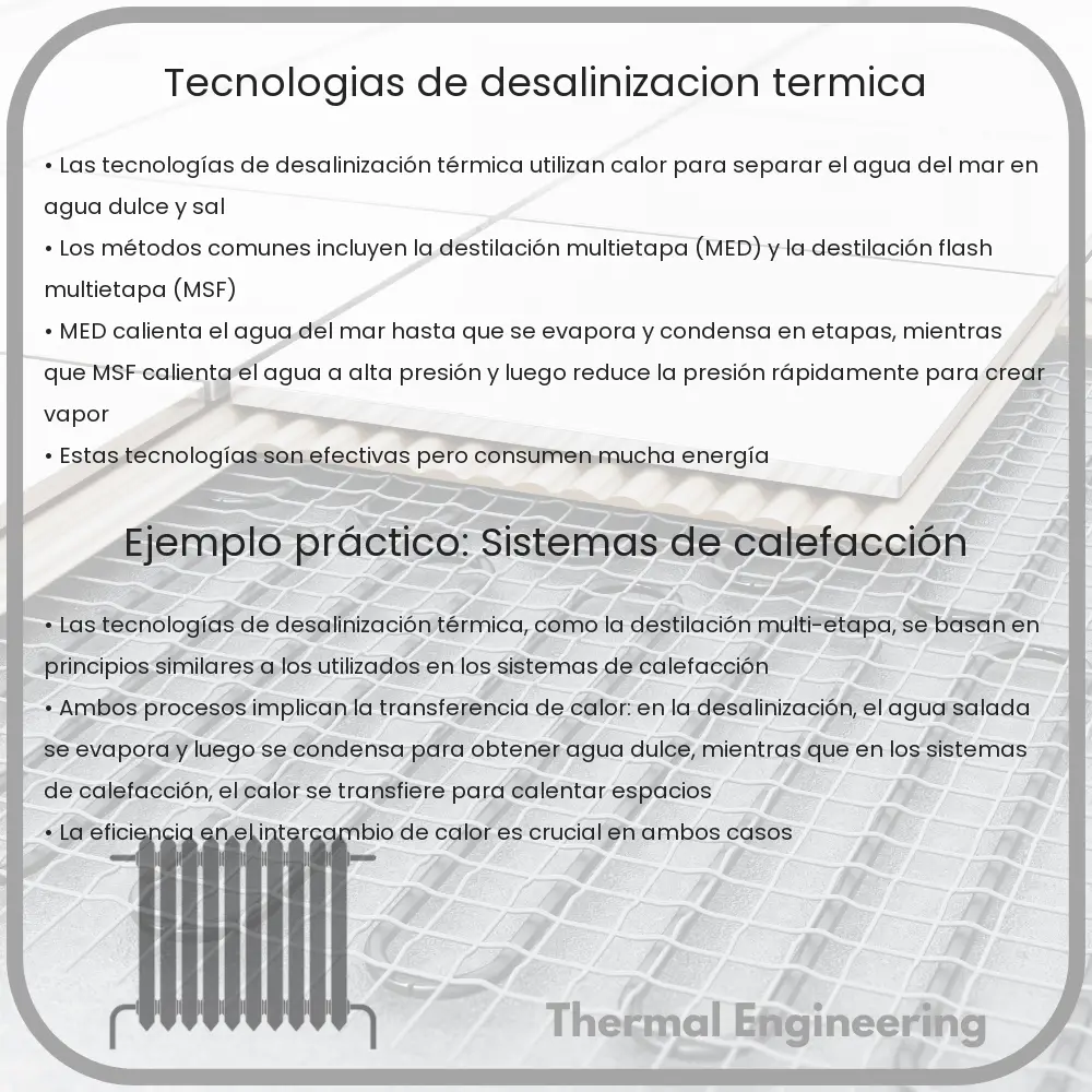 Tecnologías de desalinización térmica
