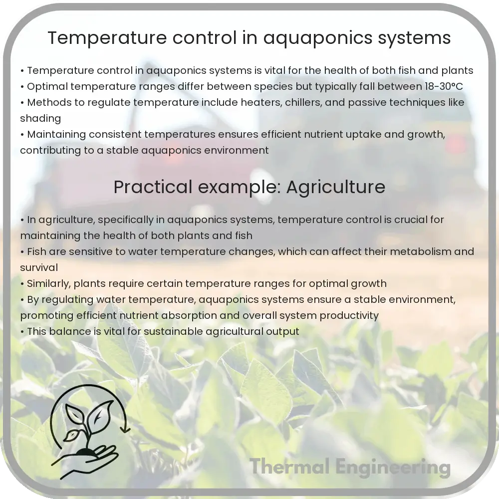 Temperature control in aquaponics systems
