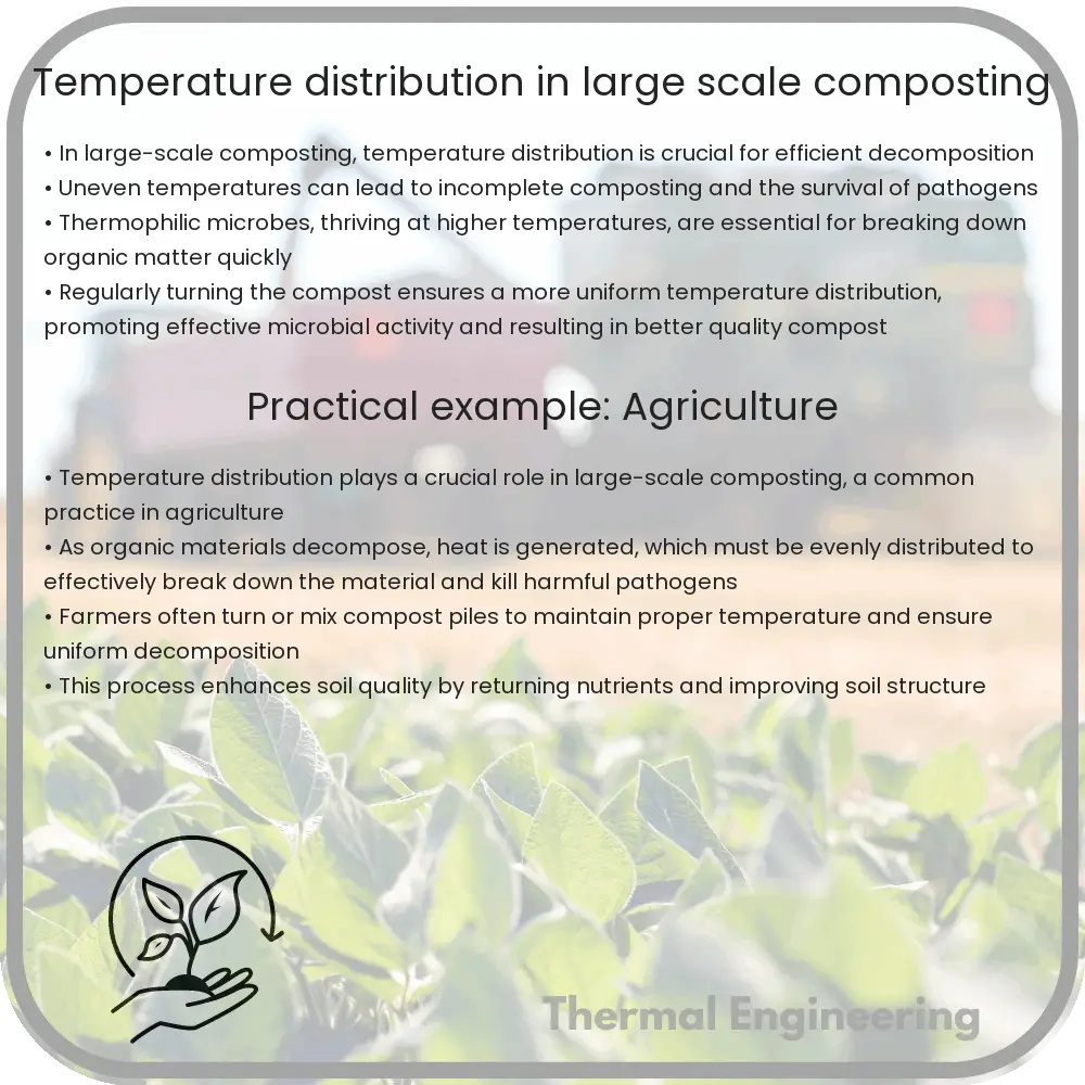 Temperature distribution in large-scale composting