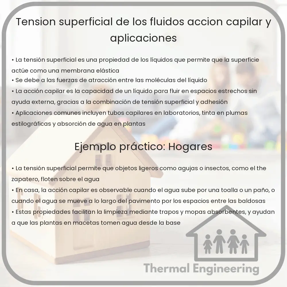 Tensión Superficial de los Fluidos | Acción Capilar y Aplicaciones