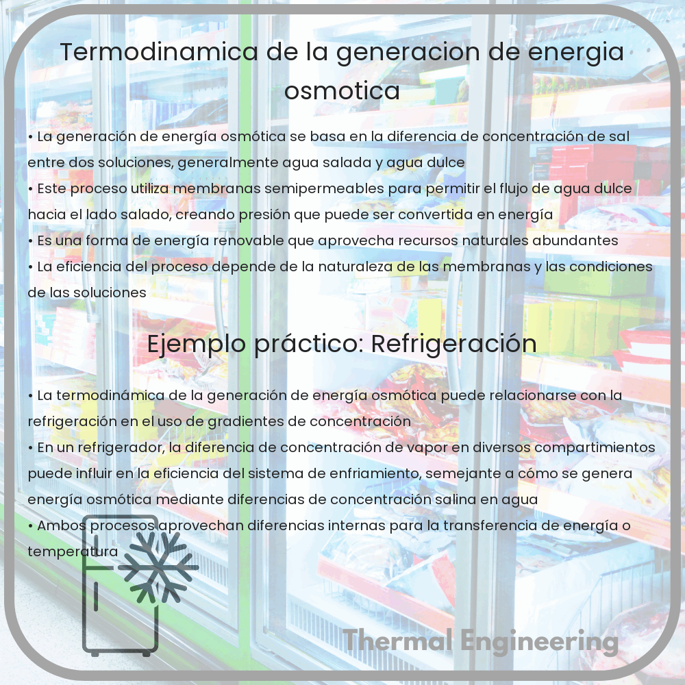 Termodinámica de la generación de energía osmótica