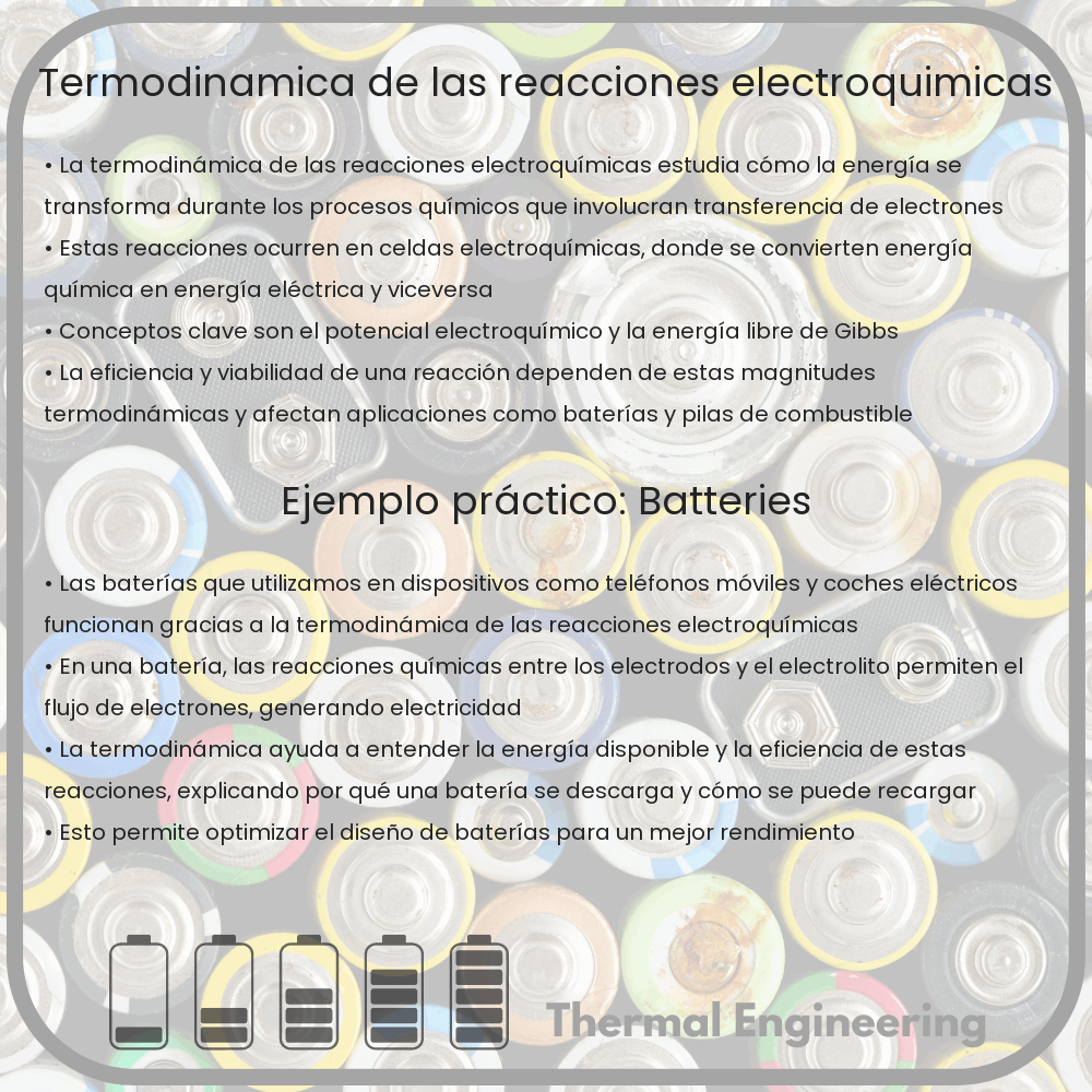 Termodinámica de las reacciones electroquímicas