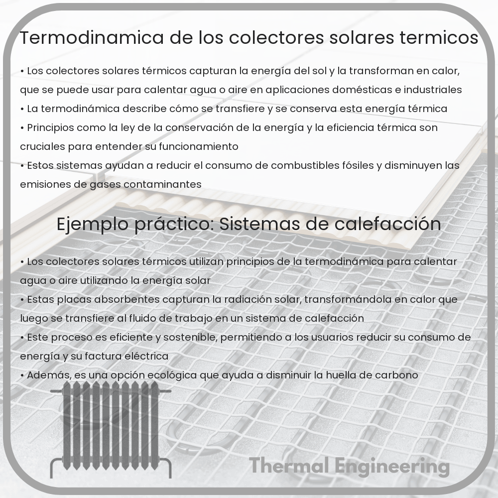 Termodinámica de los colectores solares térmicos
