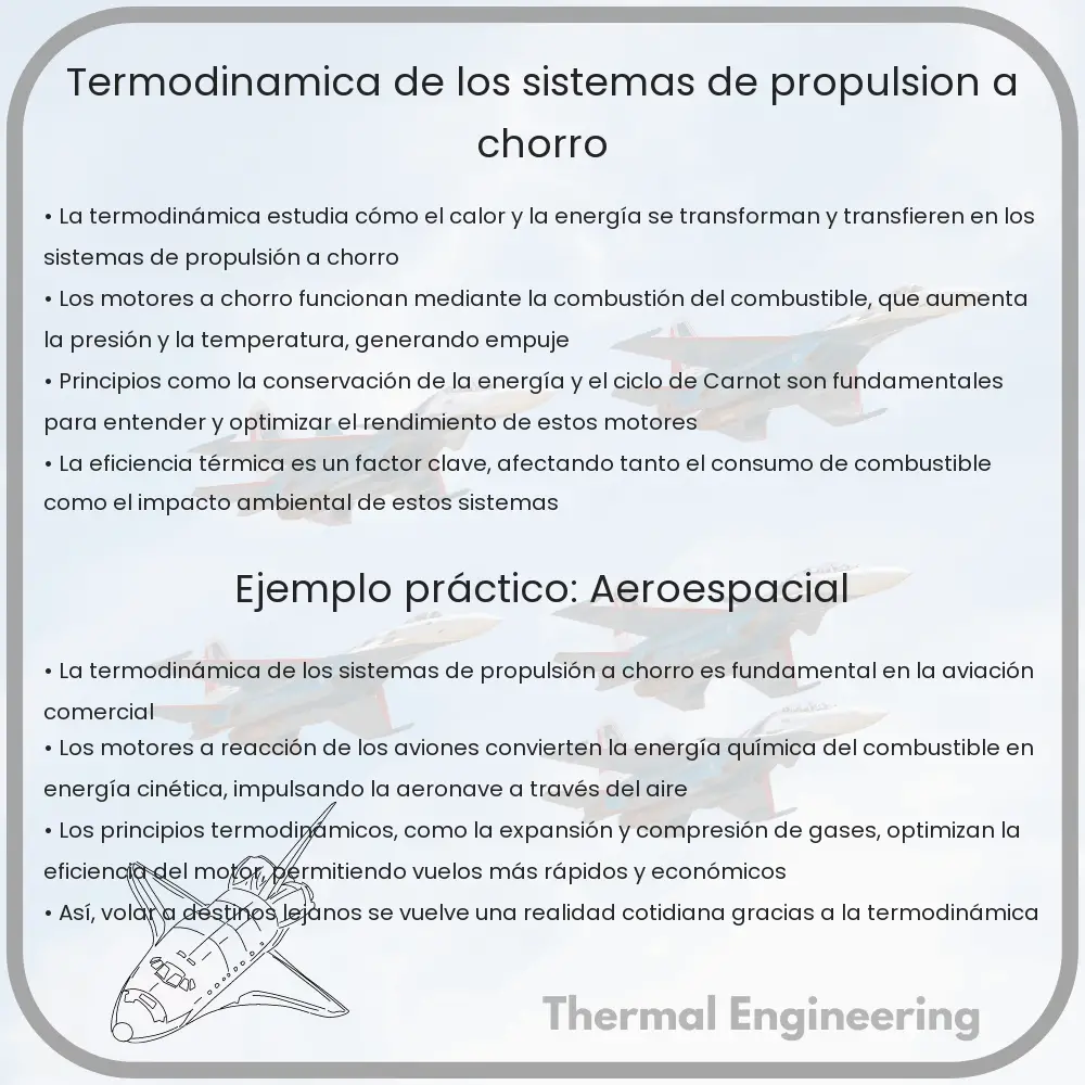 Termodinámica de los sistemas de propulsión a chorro