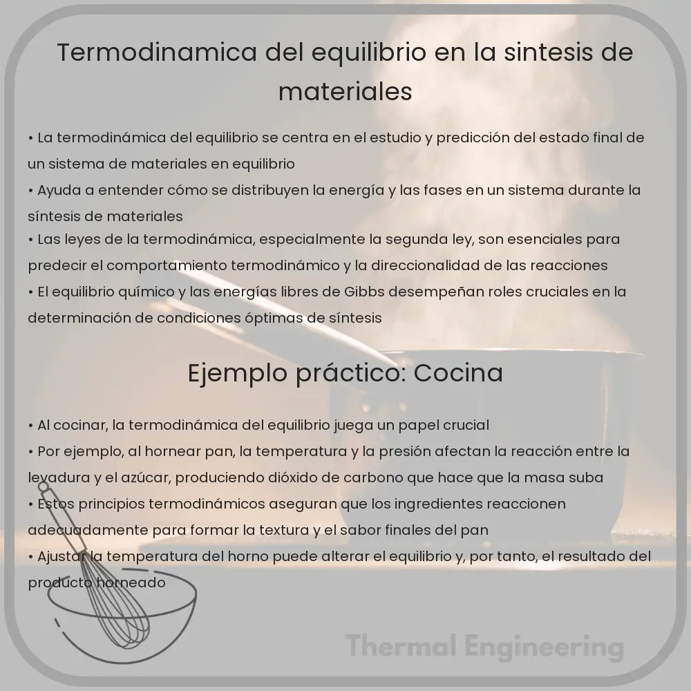 Termodinámica del equilibrio en la síntesis de materiales