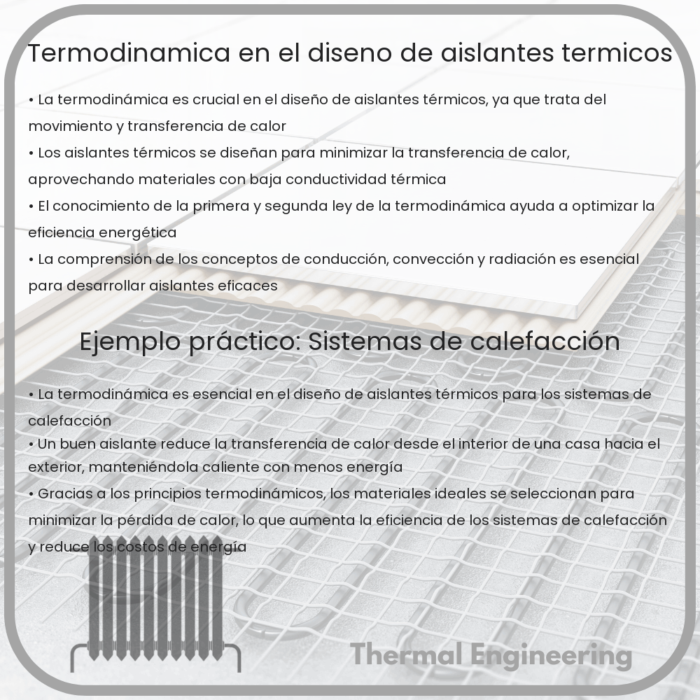 Termodinámica en el diseño de aislantes térmicos