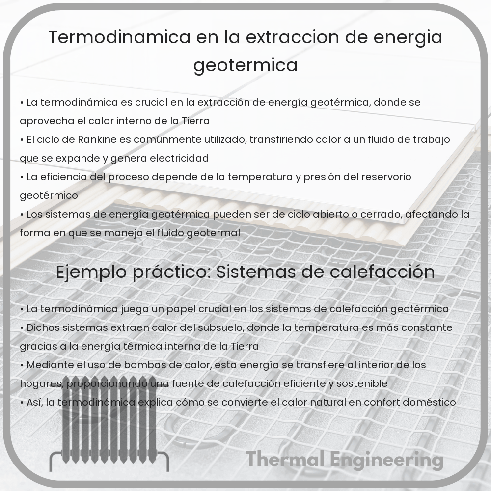 Termodinámica en la extracción de energía geotérmica